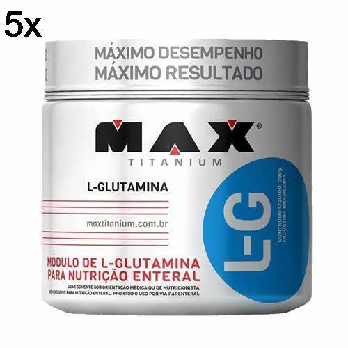 Kit 5X Glutamina L-G - 150g - Max Titanium