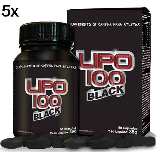 Kit 5X Lipo 100 Black - 60 Cápsulas - Intlab