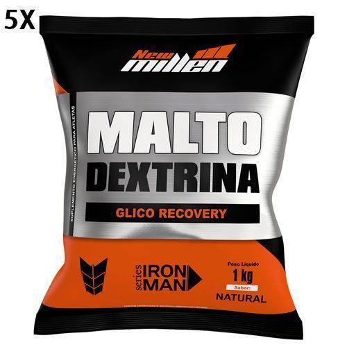 Kit 5X Maltodextrina - 1000g Refil Natural - New Millen