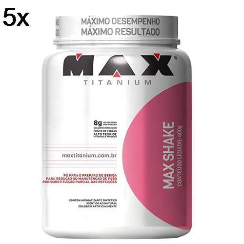 Kit 5X Max Shake - 400g Chocolate - Max Titanium