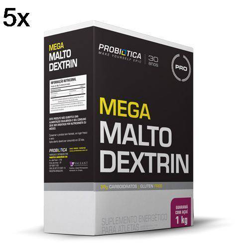 Kit 5X Mega Maltodextrin - 1 Kg Guaraná com Açaí - Probiótica