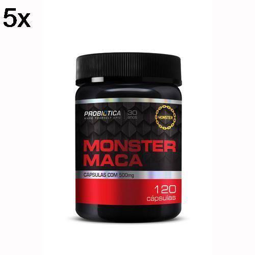 Kit 5X Monster Maca Peruana - 120 Cápsulas - Probiotica