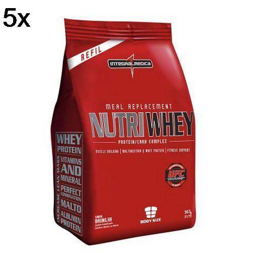 Kit 5X Nutri Whey Protein - 907g Refil Baunilha - IntegralMédica