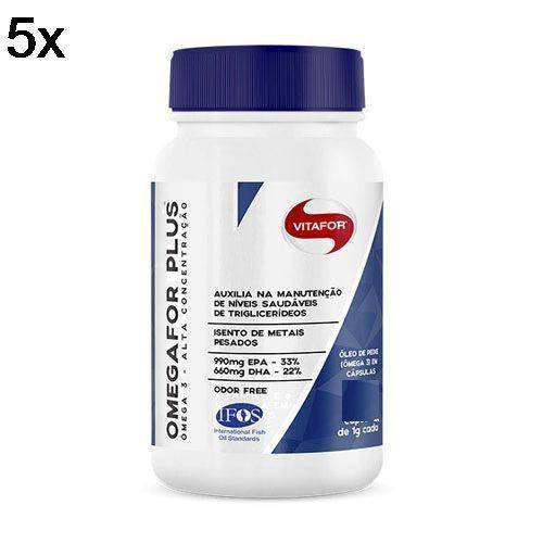 Kit 5X ÔmegaFor Plus - 60 Cápsulas 1g - Vitafor