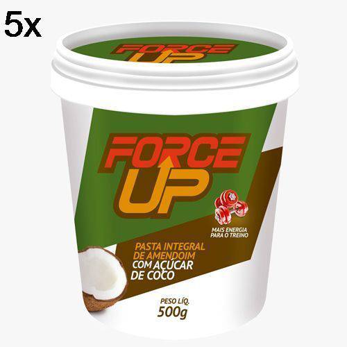 Kit 5X Pasta Integral de Amendoim com Açúcar de Côco - 500g - Force Up