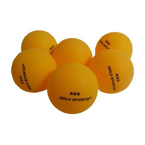 Kit 6 Bolas para Tênis de Mesa 3 Star - Gold Sports