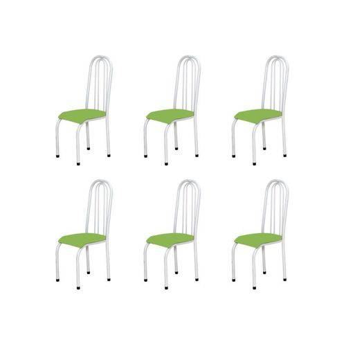 Kit 6 Cadeiras Altas 0.123 Anatômica Branco/verde - Marcheli