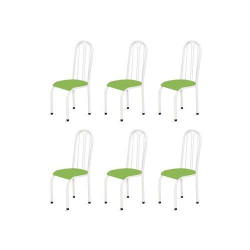 Kit 6 Cadeiras Altas 0.112 Anatômica Branco/verde - Marcheli