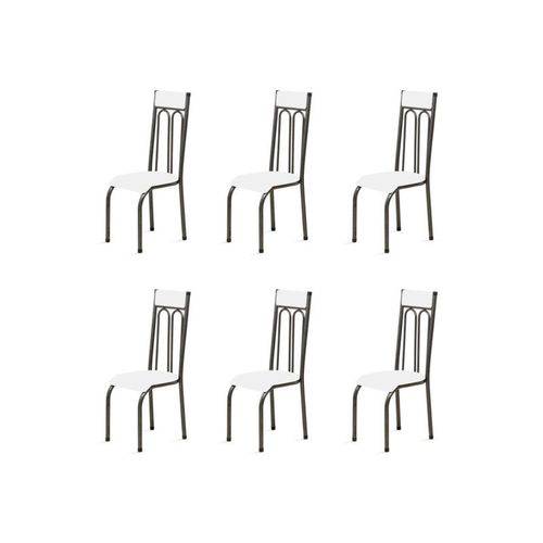 Kit 6 Cadeiras Anatômicas 0.120 Estofada Craqueado/branco - Marcheli