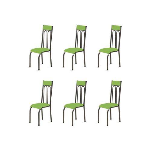 Kit 6 Cadeiras Anatômicas 0.120 Estofada Craqueado/verde - Marcheli