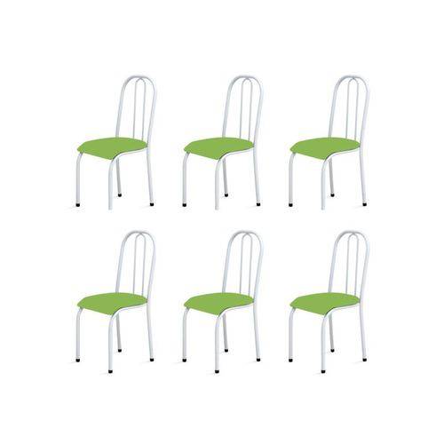 Kit 6 Cadeiras Baixas 0.104 Anatômica Branco/verde - Marcheli