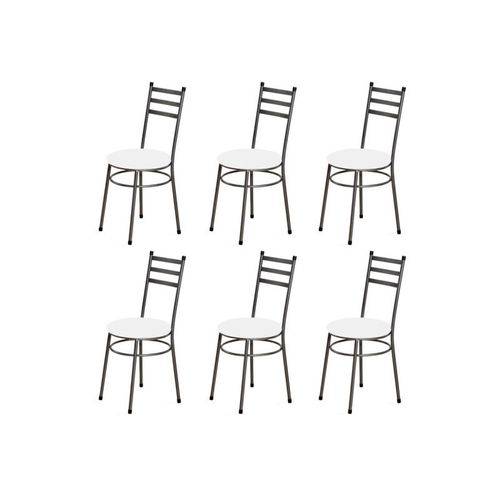 Kit 6 Cadeiras Baixas 0.135 Redonda Craqueado/branco - Marcheli