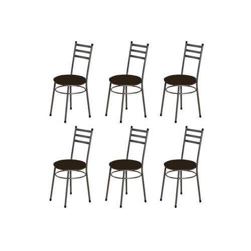 Kit 6 Cadeiras Baixas 0.135 Redonda Craqueado/tabaco - Marcheli
