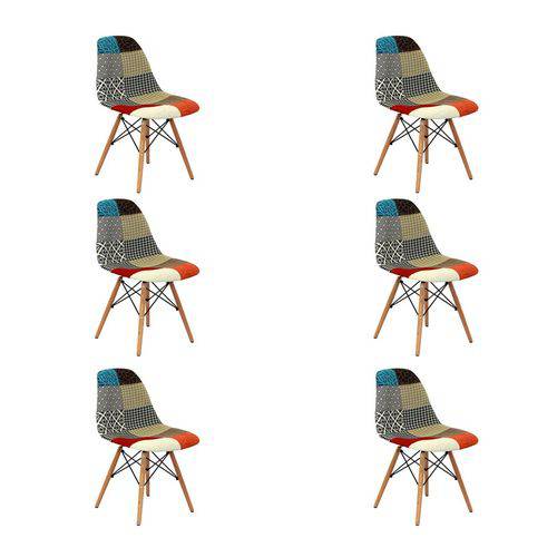 Kit 6 Cadeiras em Polipropileno Patchwork