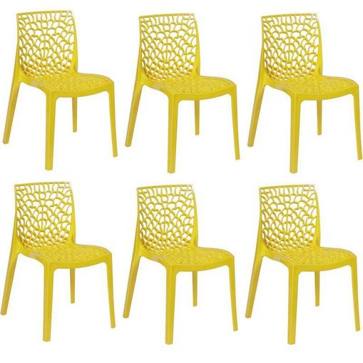 Kit 6 Cadeiras Gruvyer Amarela OR Design