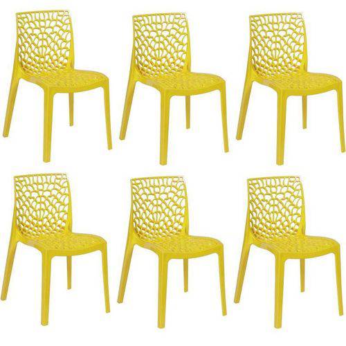 Kit 6 Cadeiras Gruvyer Amarela OR Design
