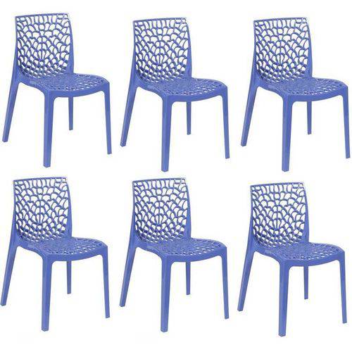 Kit 6 Cadeiras Gruvyer Azul OR Design