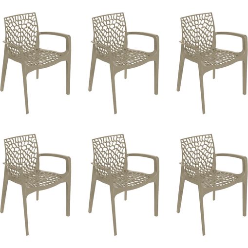 Kit 6 Cadeiras Gruvyer com Braços Fendi OR Design