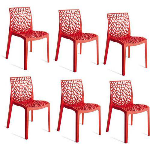 Kit 6 Cadeiras Gruvyer Vermelha OR Design
