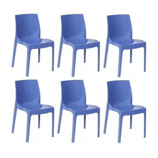 Kit 6 Cadeiras Ice Azul OR Design