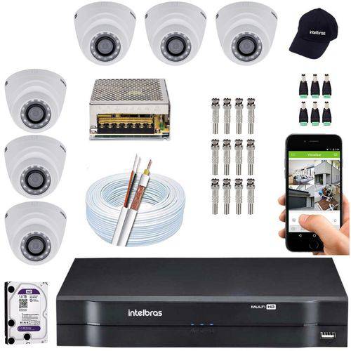 Kit 6 Camera Seguranca Residencial Multi HD Intelbras CFTV