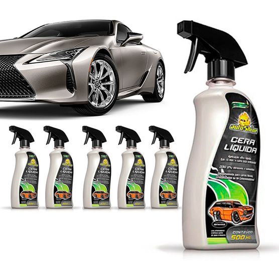 Kit 6 Cera Líquida Carnaúba Cristalizadora Spray BTS Autoshine Premium