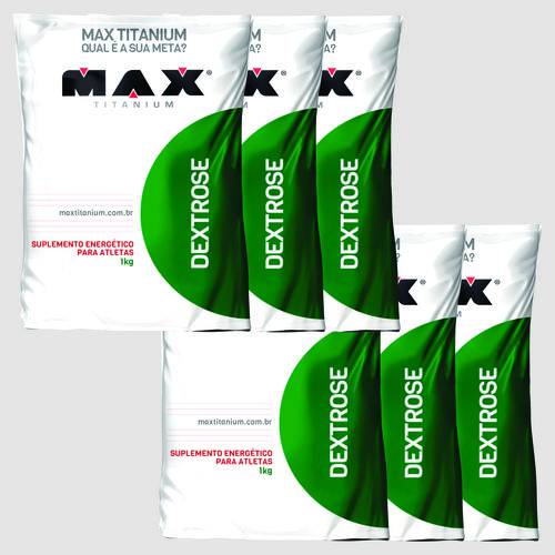 KIT 6 DEXTROSE 1 Kg - MAX TITANIUM - Hipercalórico - Massa Muscular