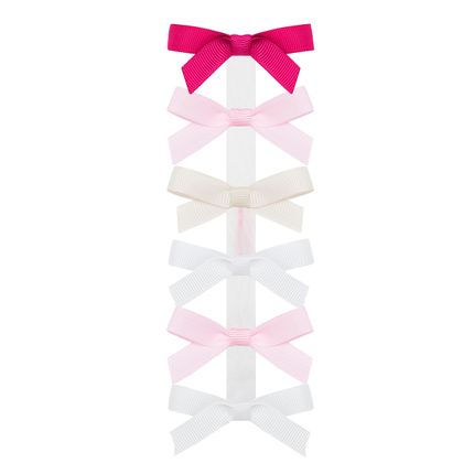 Kit: 6 Laços em Gorgurão Pink/Rosa/Marfim/Branco - Roana