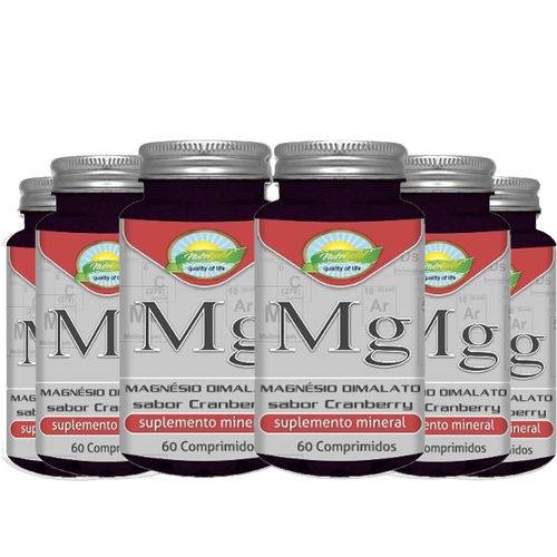 Kit 6 Magnesio Dimalato Cranberry 1g 60 Comprimidos