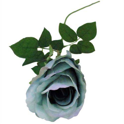 Kit 6 Rosas Envelhecidas Azul Flores Artificiais