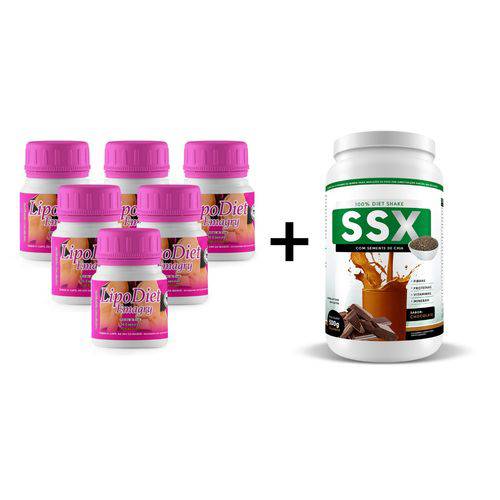 Kit 6 Un Lipo Diet Emagry 30 Cps + Ssx Shake 500G Chocolate