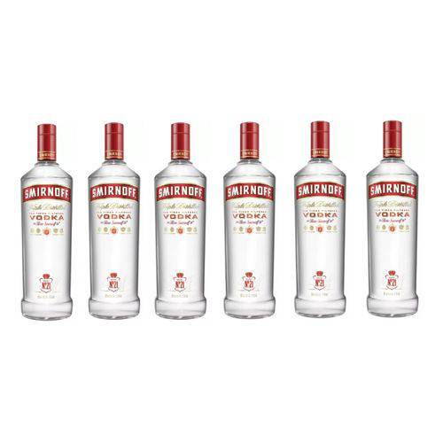 Kit 6 Vodkas Smirnoff Garrafa 998ml