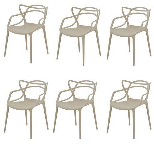Kit 6x Cadeira Design Alegra Master Philippe Starck Fendi Polipropileno Cozinhas Aviv Fratini
