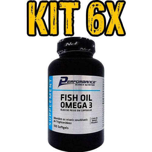 Kit 6x Fish Oil Omega 3 Performance 100 Softgels