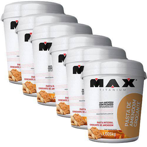 Kit 6x Pasta de Amendoim Crocante - 1005kg - Max Titanium