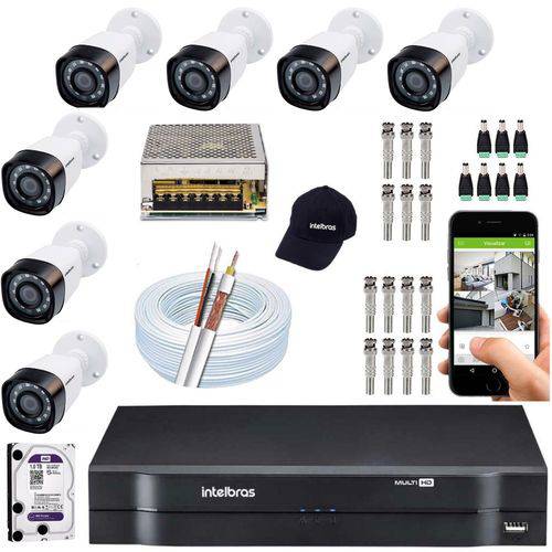 Kit 7 Camera Seguranca Residencial Multi HD Intelbras CFTV