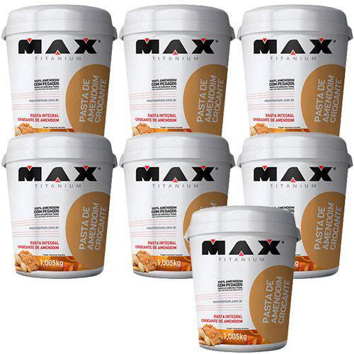 Kit 7x Pasta de Amendoim Crocante - 1005kg - Max Titanium