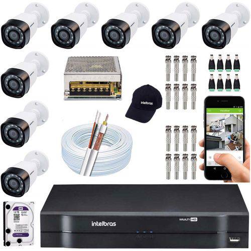 Kit 8 Camera Seguranca Residencial Multi HD Intelbras CFTV