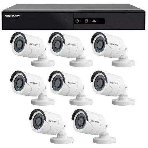 Kit 8 Câmeras de Segurança Hd 720p Hikvision com Dvr 8 Canais Hikvision