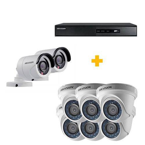 Kit 8 Câmeras de Segurança Hd 720p Hikvision com Dvr 8 Canais Hikvision