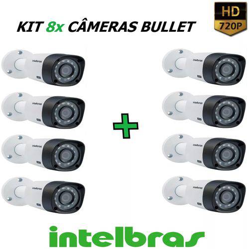 Kit 8 Cameras Intelbras Bullet Vhd 1120 B 720p 20m 2,6mm G4