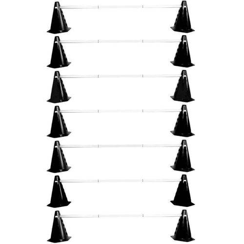 Kit Agilidade Funcional 14 Cones Preto com Barreira