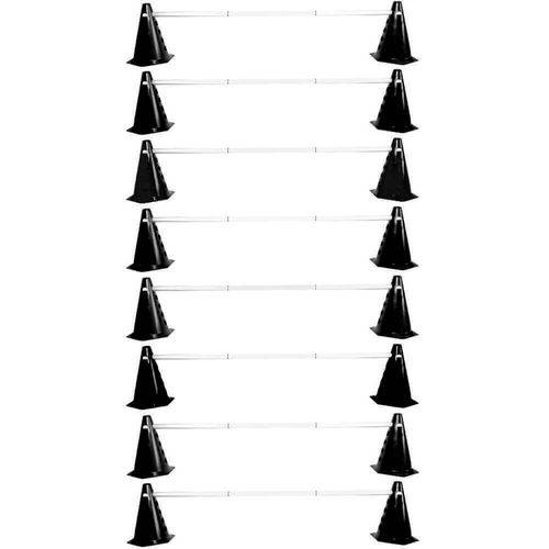 Kit Agilidade Funcional 16 Cones Preto com Barreira