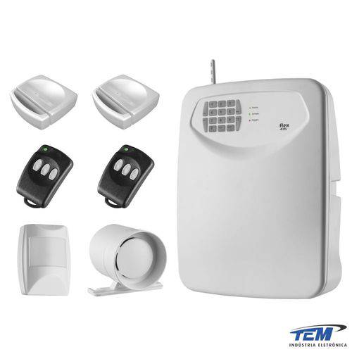 Kit Alarme Residencial com Discador TEM Flex-435 Sem Fio