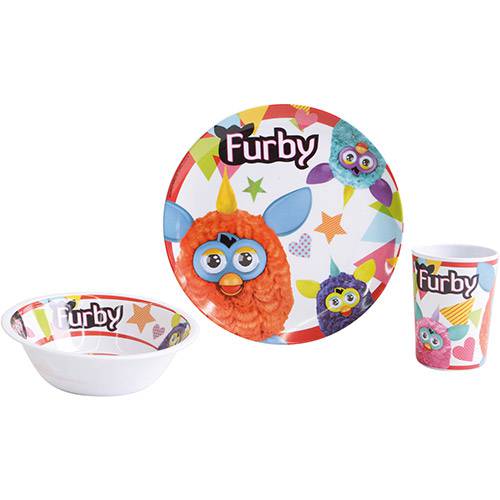 Kit Alimentação Prato Raso e Fundo com Copo Furby - By Kids