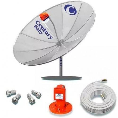 Kit Antena Parabólica Century Md170 1,70 Metros + Cabo + Lnb + Conector