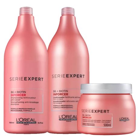 Kit Anti-Quebra L'Oréal Professionnel Inforcer Shampoo 1500ml + Condicionador 1500ml + Máscara 500g