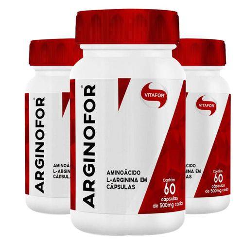 Kit 3 Arginina Arginofor - Vitafor - 60 Cápsulas