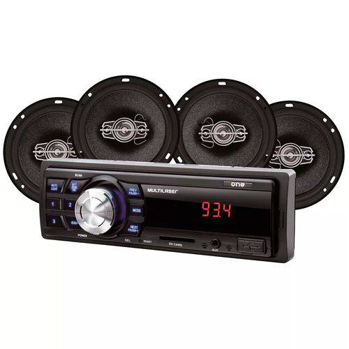 Kit Automotivo MP3 com Alto Falante, Tela LED e Entrada SD - AU953 - Multilaser