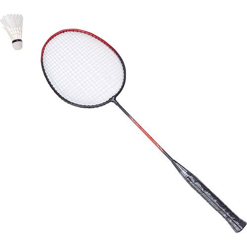 Kit Badminton com 2 Raquetes e 3 Petecas Vermelha - Hook Sports